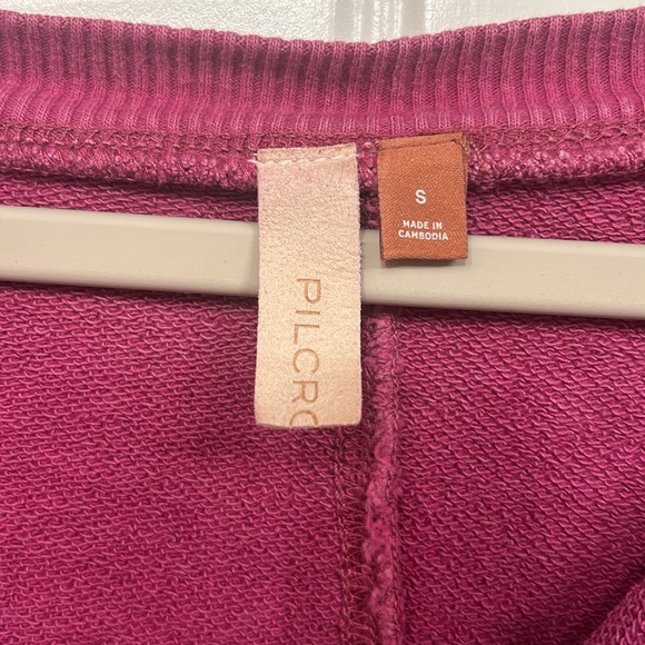 Anthropologie Pilcro Notch-Neck Sweatshirt - Raspberry - Picture 6 of 6